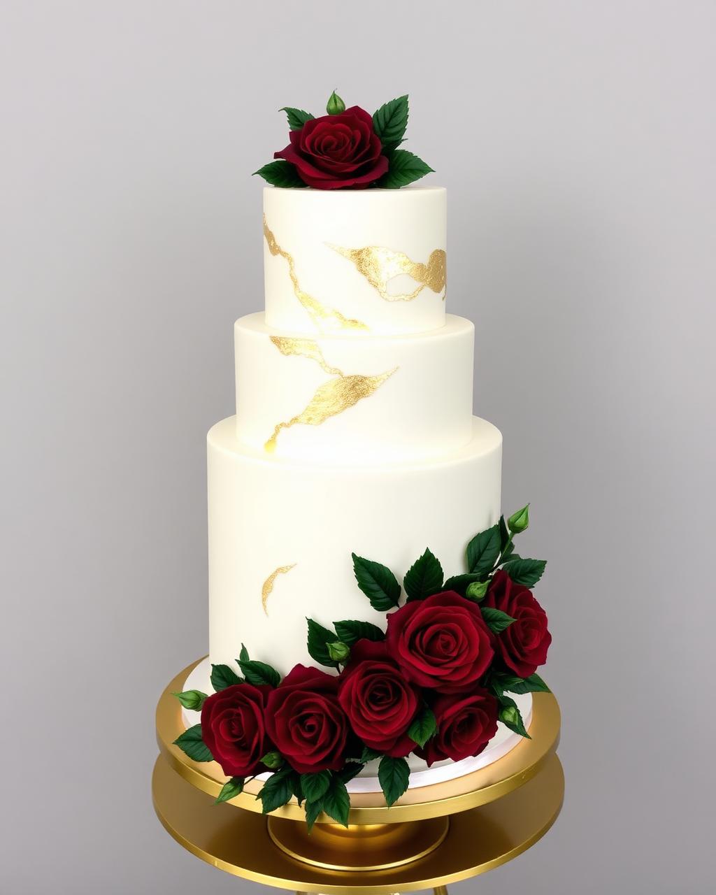 Three-tier wedding cake